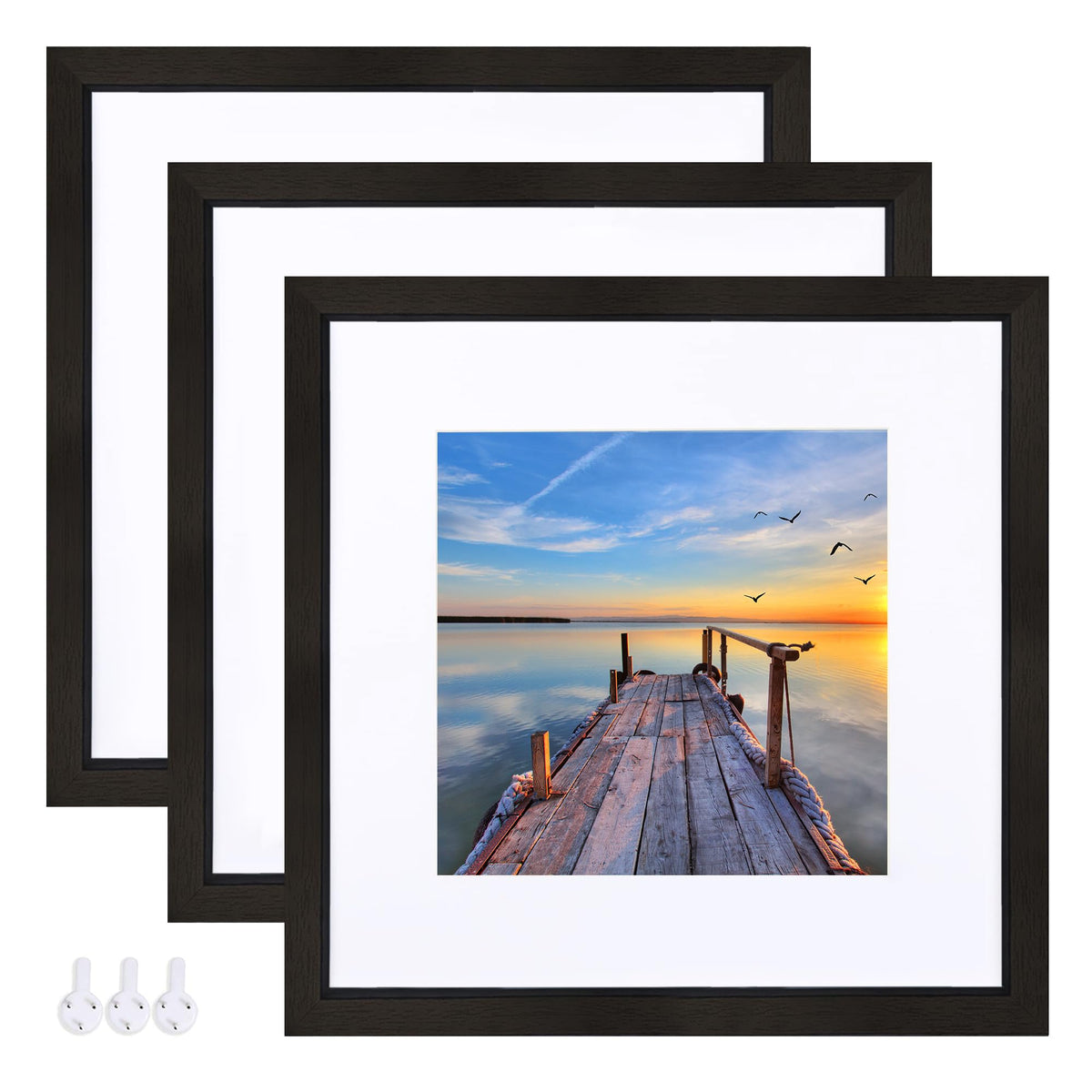 Hongkee 12x12 black frame front view for desk or wall display.