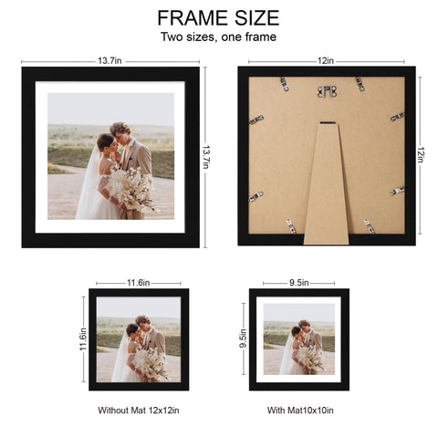 Hongkee 12x12 frame set with glass cover for crystal clarity