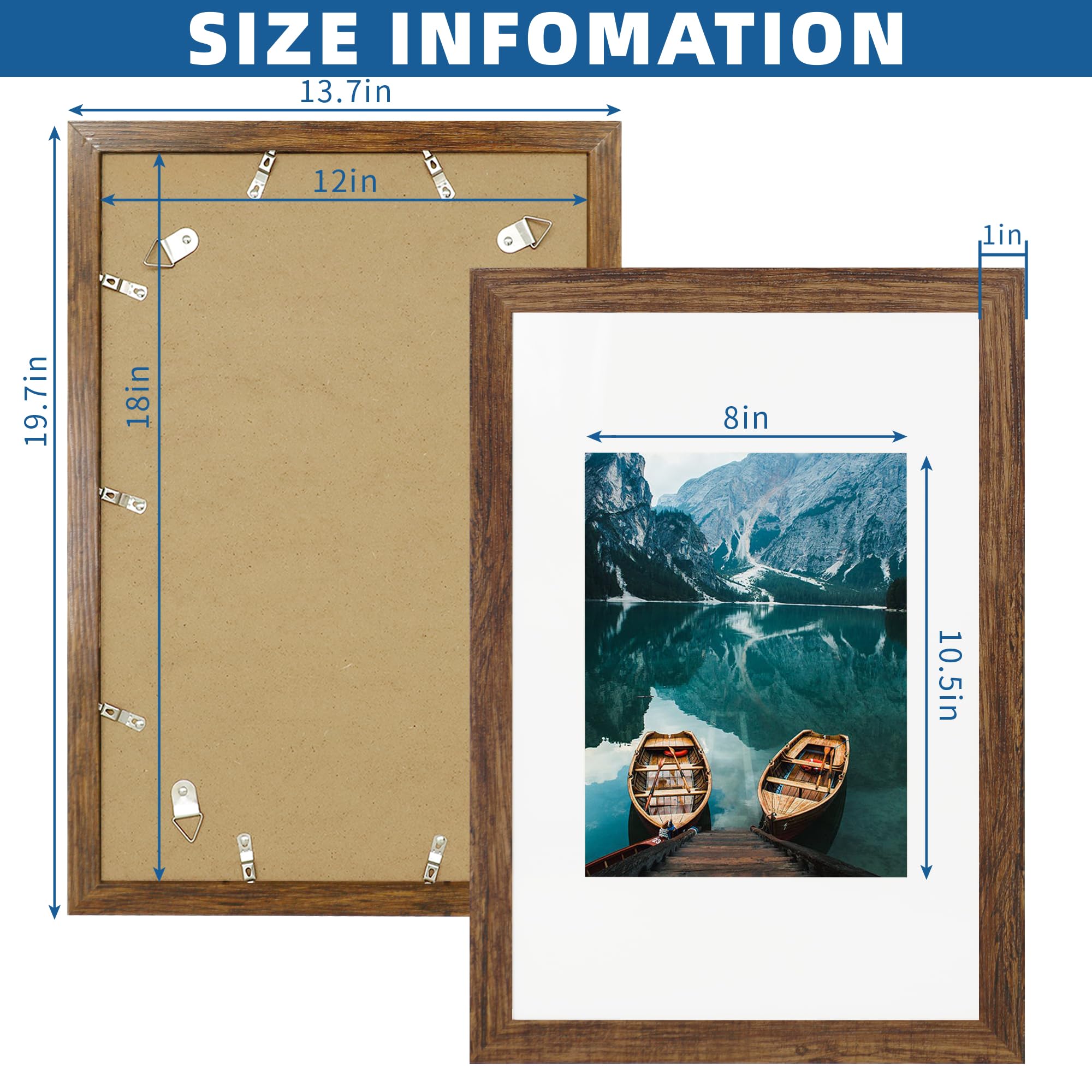 Hongkee 12x18 frame set in vertical orientation demonstrates versatile wall mounting.