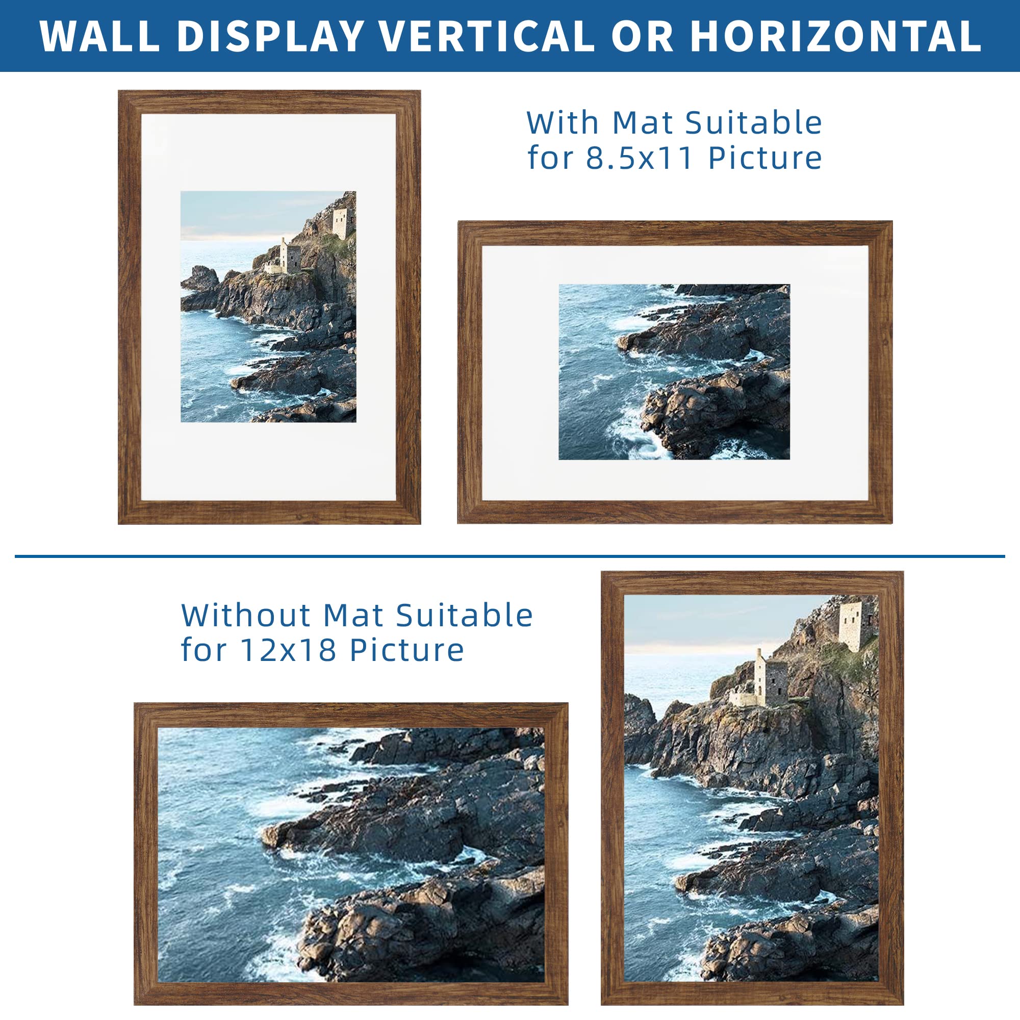 Hongkee frame close-up shows MDF construction and durable HD plexiglass for safe viewing.