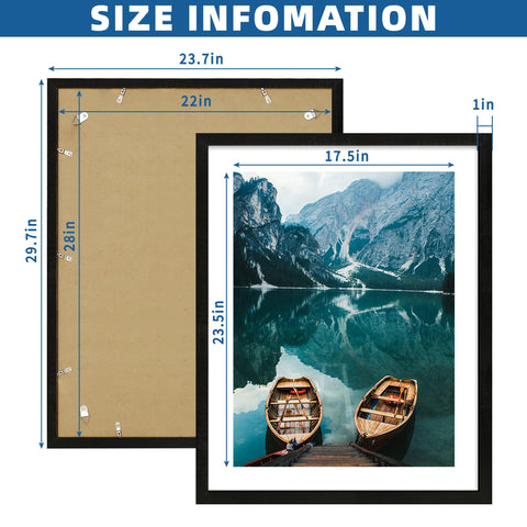 Hongkee 22x28 frame with mat works for 18x24 images ready to display