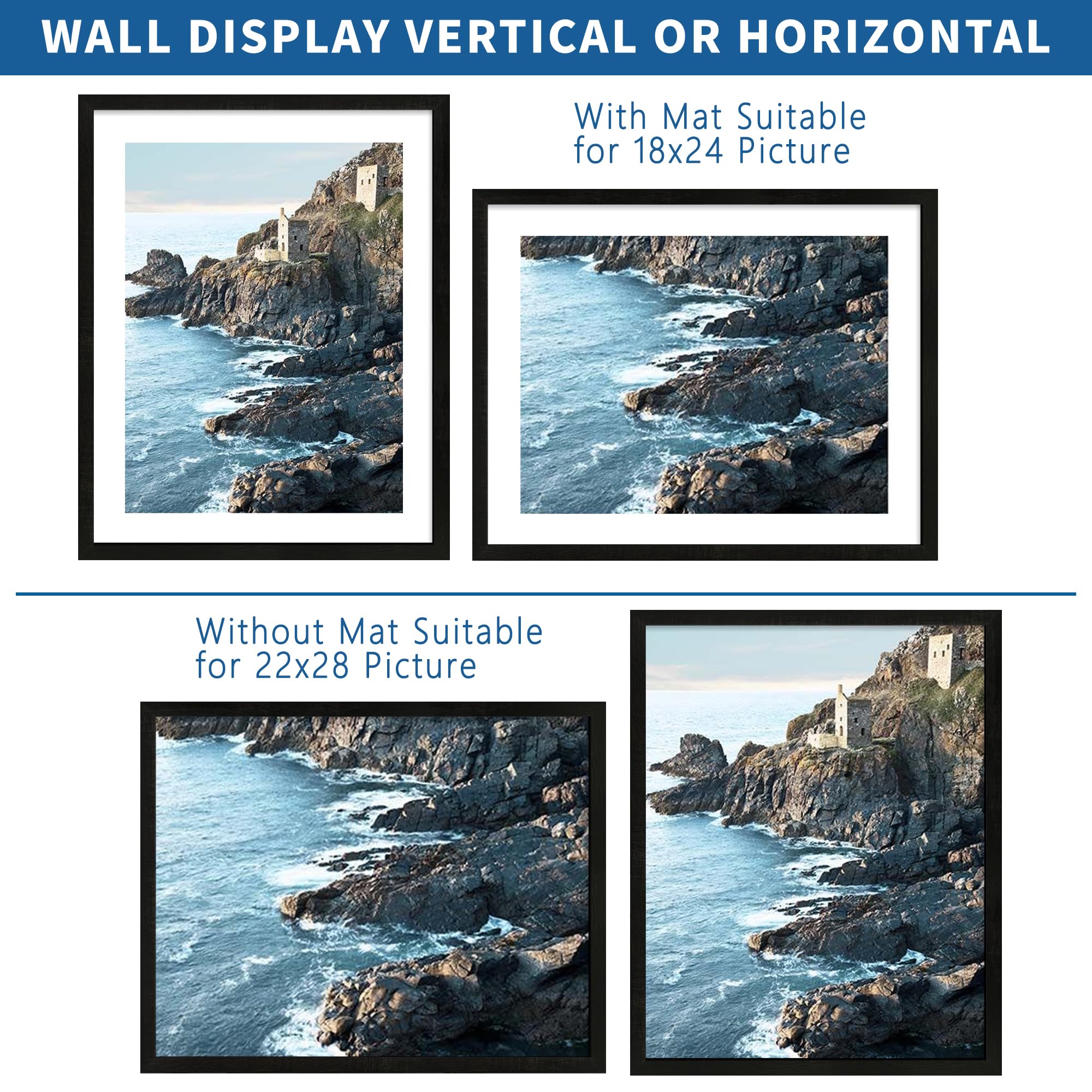 Hongkee frame fits 22x28 photos without mat for clean presentation
