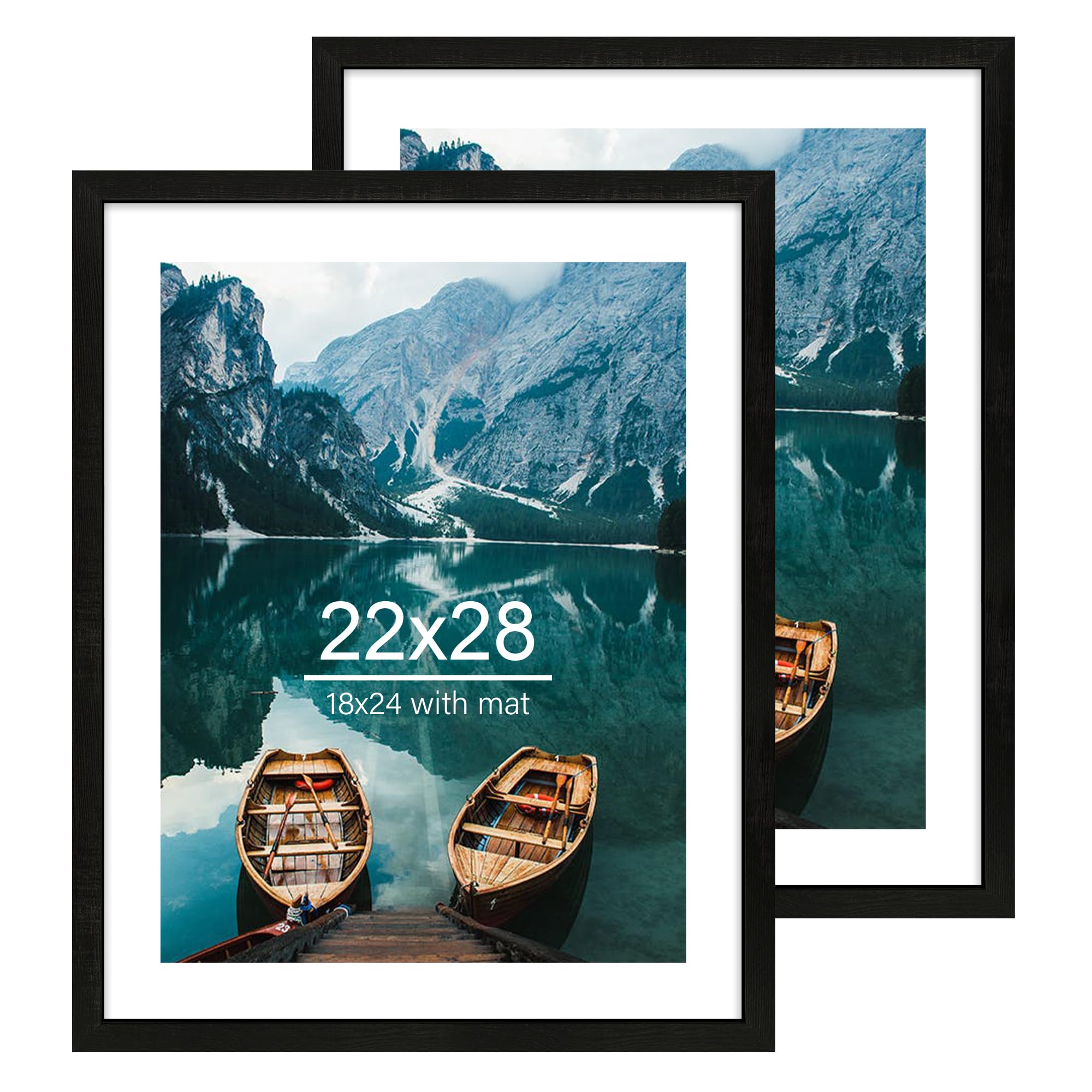 Hongkee 22x28 rustic wood frame set for wall display with rustic black finish