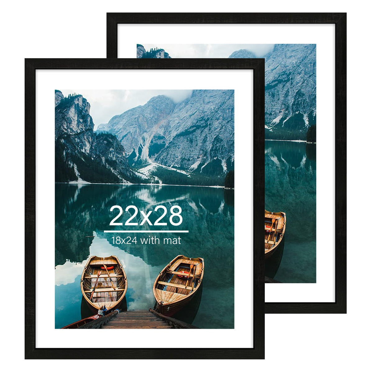 Hongkee 22x28 rustic wood frame set for wall display with rustic black finish