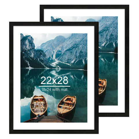 Hongkee 22x28 rustic wood frame set for wall display with rustic black finish