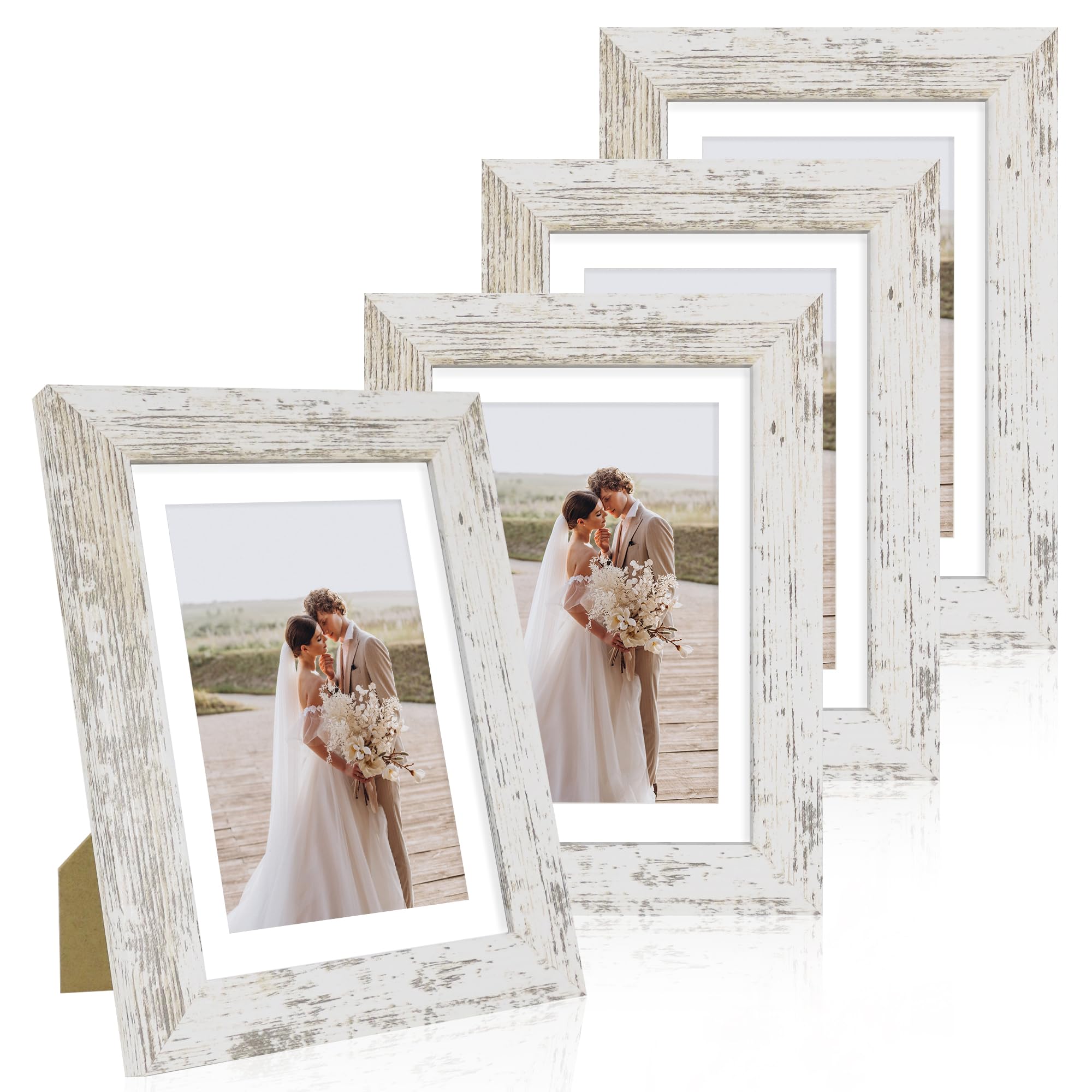 Hongkee 5x7 frame with real glass showcases clear photos and protects them.