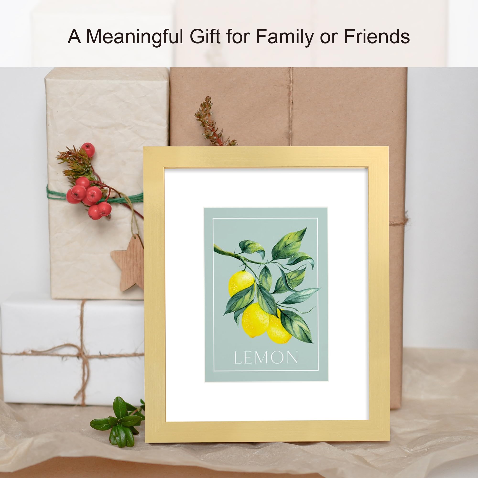 Hongkee 8x10 gold frame wall mount option for home display