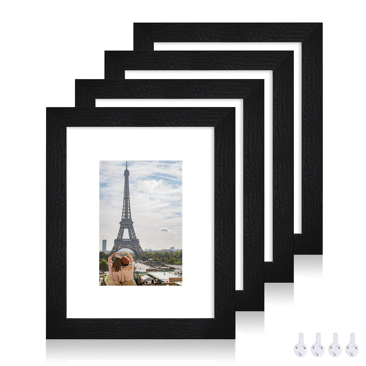 Hongkee 8x10 frame set front view in rustic black wood