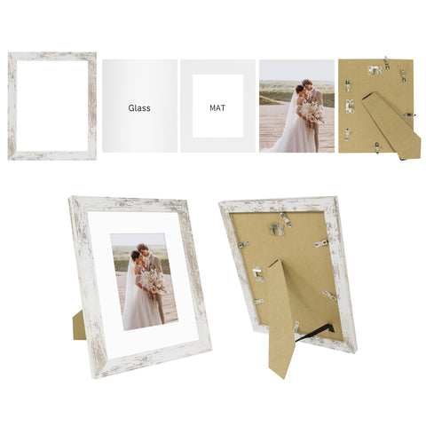 Hongkee 8x10 frame with optional mat, ready for a 5x7 photo, enhanced room decor.