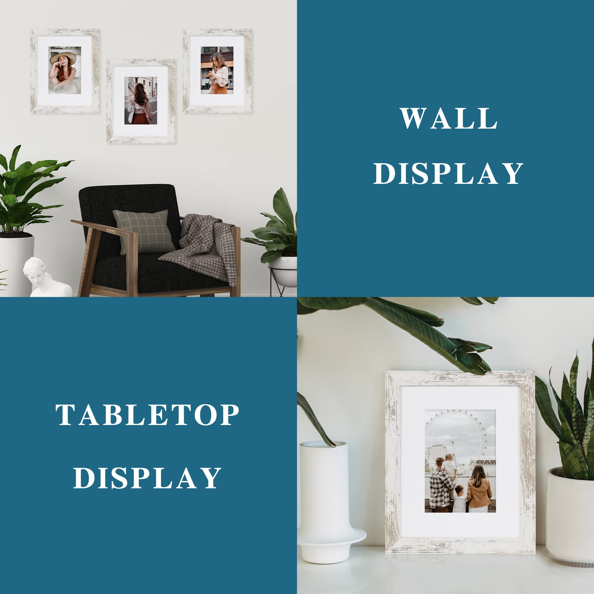 Hongkee 8x10 frame on table with stand, perfect for desktop memories and seasonal decor.