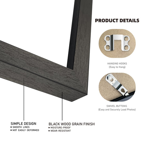 Hongkee frame accommodates 11x14 posters without a mat for bold displays.