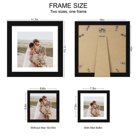 Hongkee black wood frame close-up shows sturdy construction and real glass clarity.