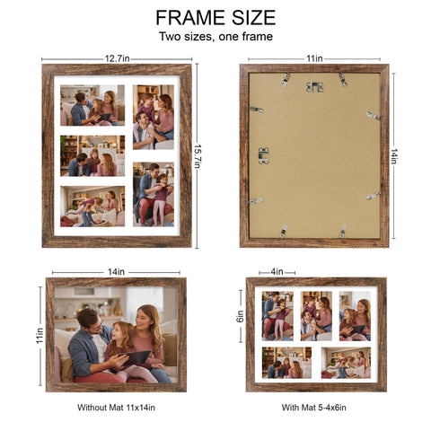 Hongkee collage frame 11x14 without mat for bold photo walls