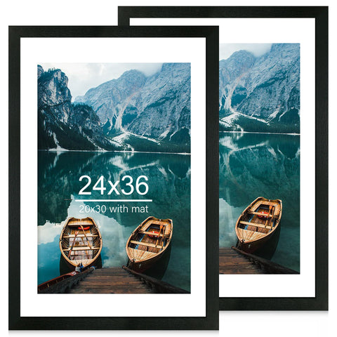 Hongkee poster frame 24x36 in rustic black wood finish for timeless wall decor