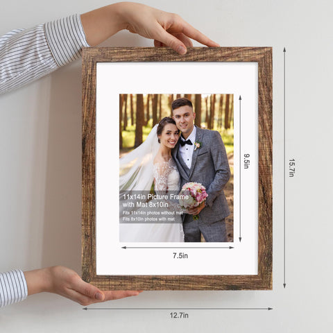 Hongkee rustic brown wood frame showcasing natural texture for warm decor.