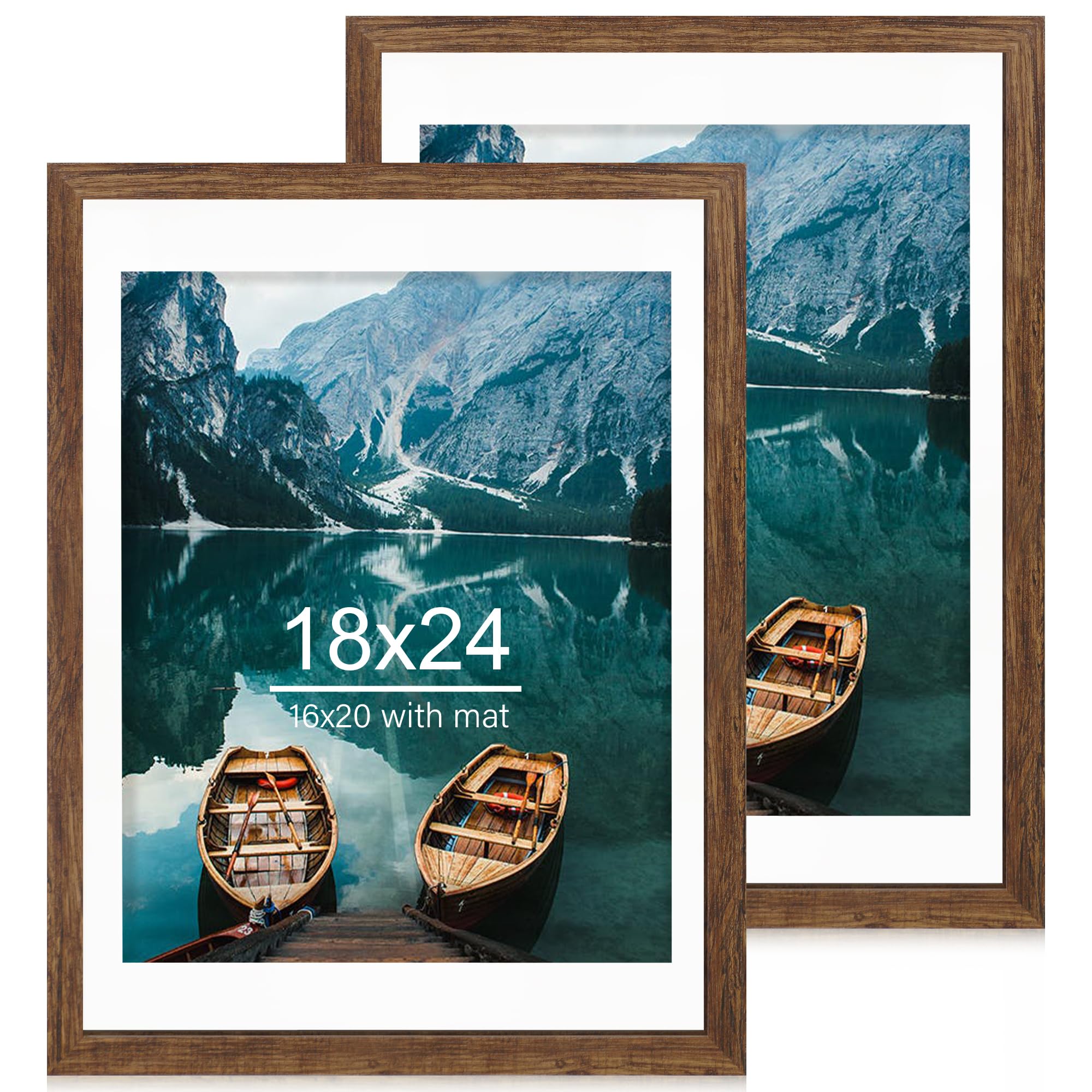 Hongkee rustic wood 18x24 frame front view for a classic wall display.