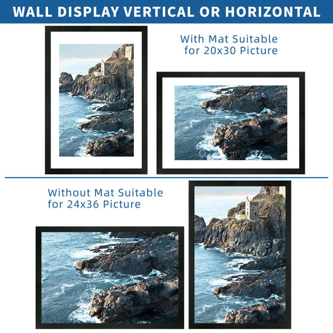 Hongkee two pack poster frames with plexiglass for safe, glare-free viewing