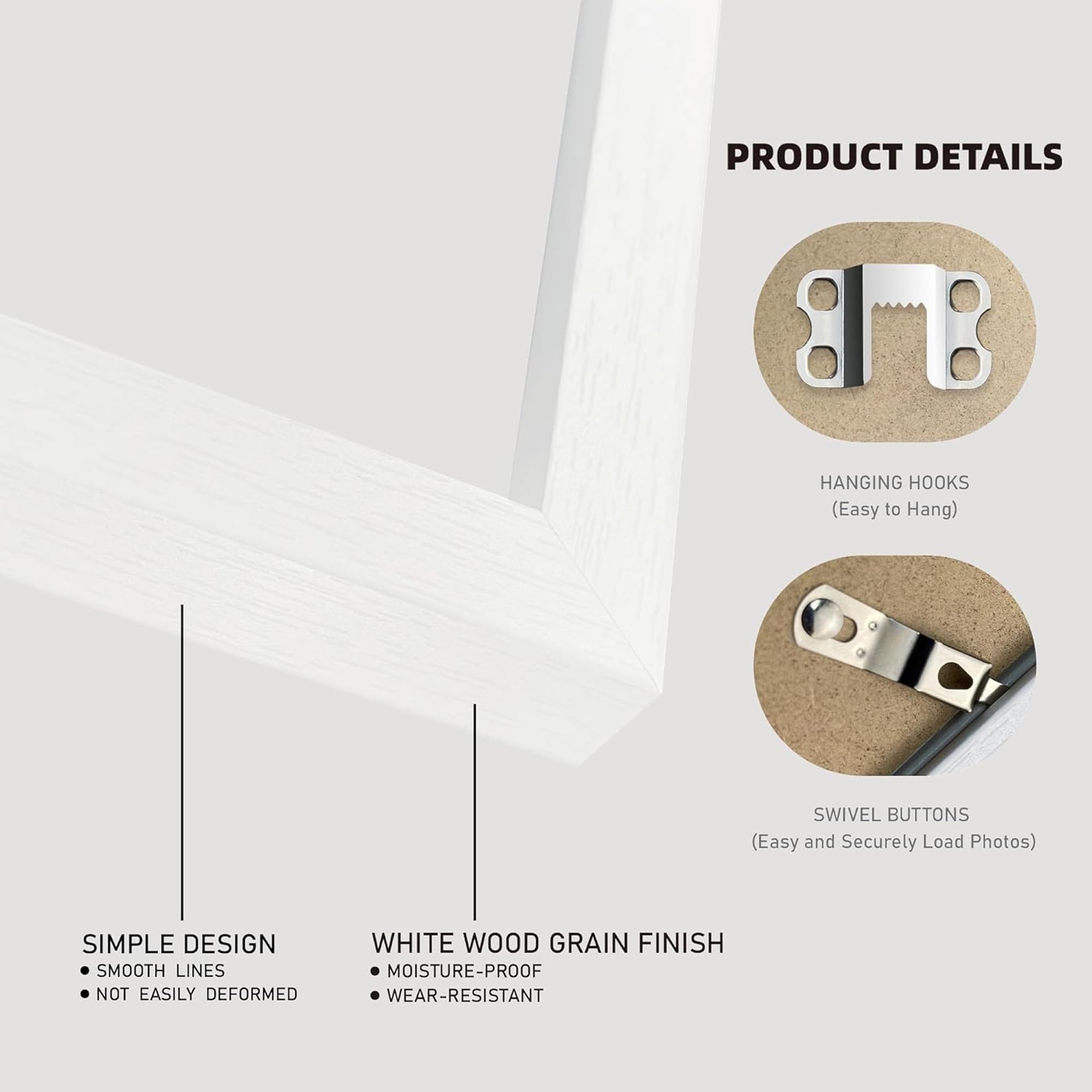 Hongkee wall collage-ready frame set enhances photo galleries and memories.