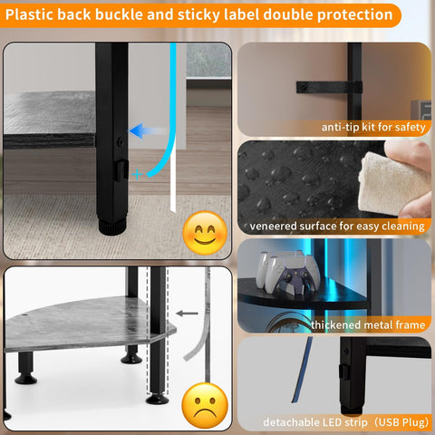 HONGOUZWL corner shelf includes easy assembly tools and instructions for quick setup.