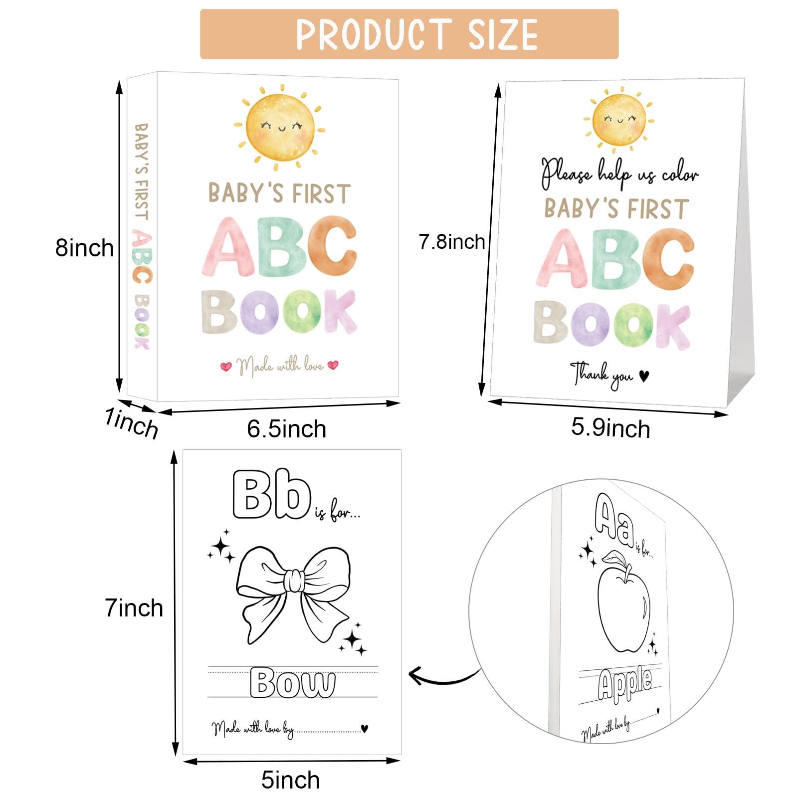Hongpar ABC photo album book inside pages, durable keepsake for guests' contributions.