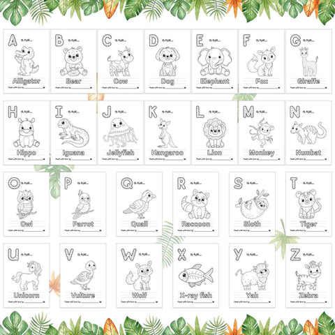 Hongpar alphabet coloring pages A to Z offer delightful coloring moments.