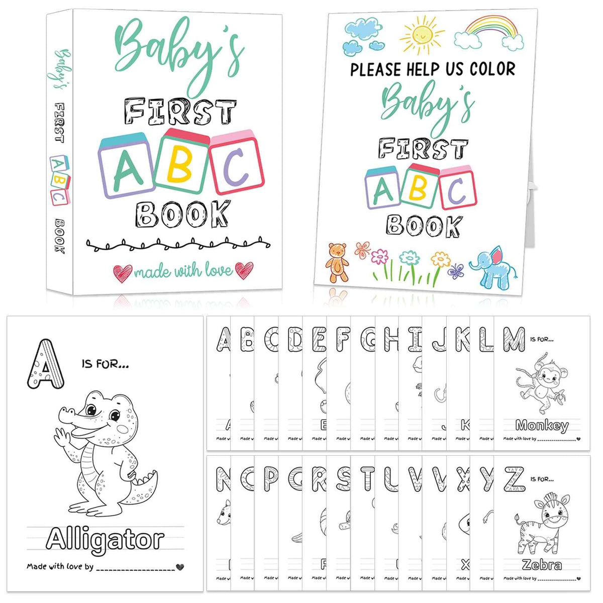 Hongpar Baby's First ABC Book cover with bright artwork, a lasting keepsake for baby showers.