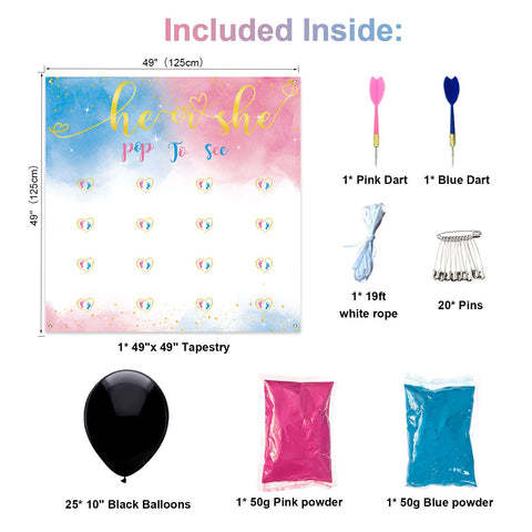 Hongpar blue and pink darts for precise reveal pops