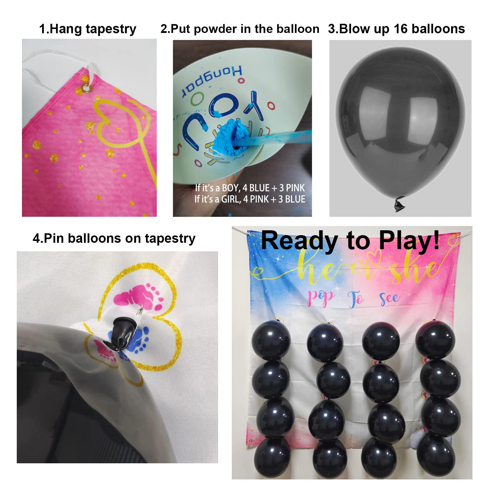 Hongpar blue powder balloons for dramatic reveal moments