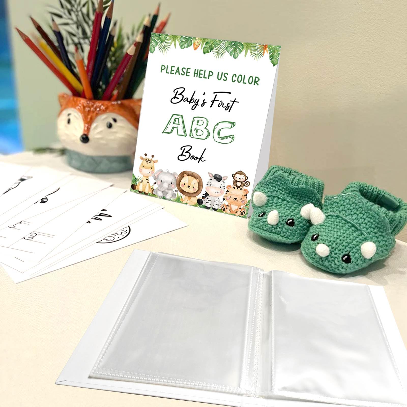 Hongpar coloring pages; colored pencils not included.