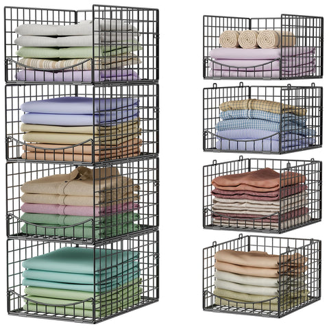 Hongtamoya 4-tier closet organizers assembly in a tidy closet.