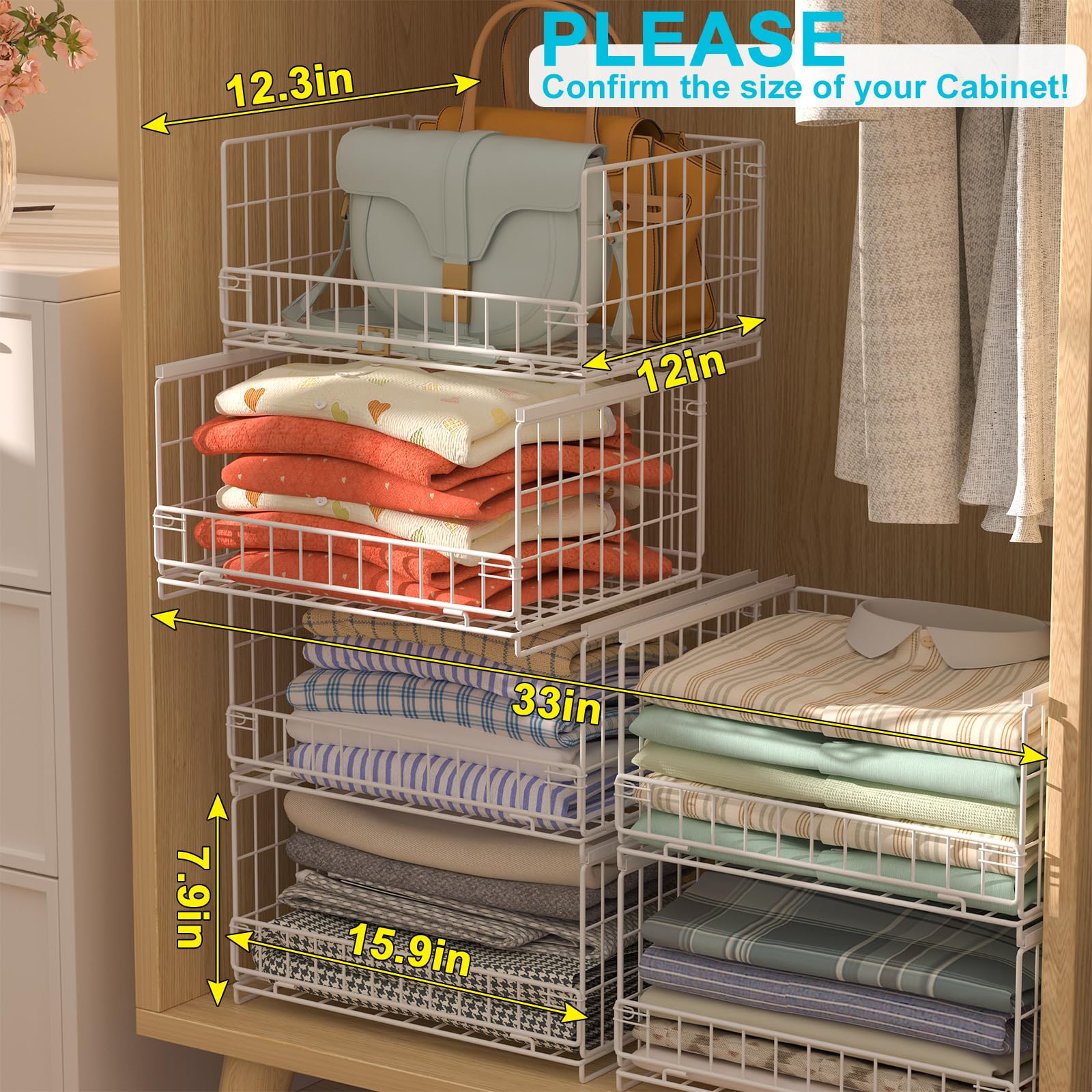 Hongtamoya sliding closet organizers side view highlights easy access and organized shelves