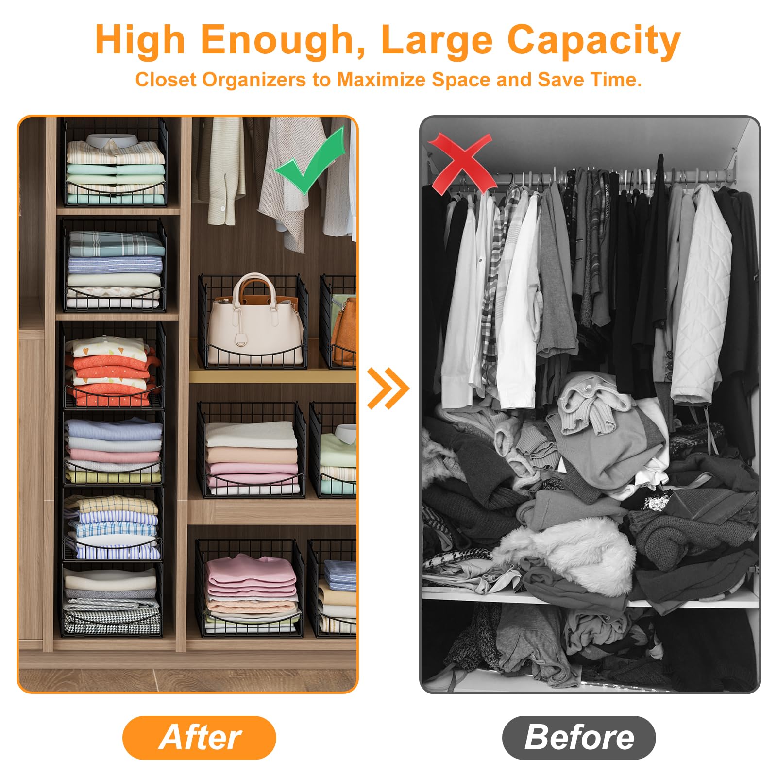Hongtamoya drawer baskets stackable design for vertical wardrobe space.