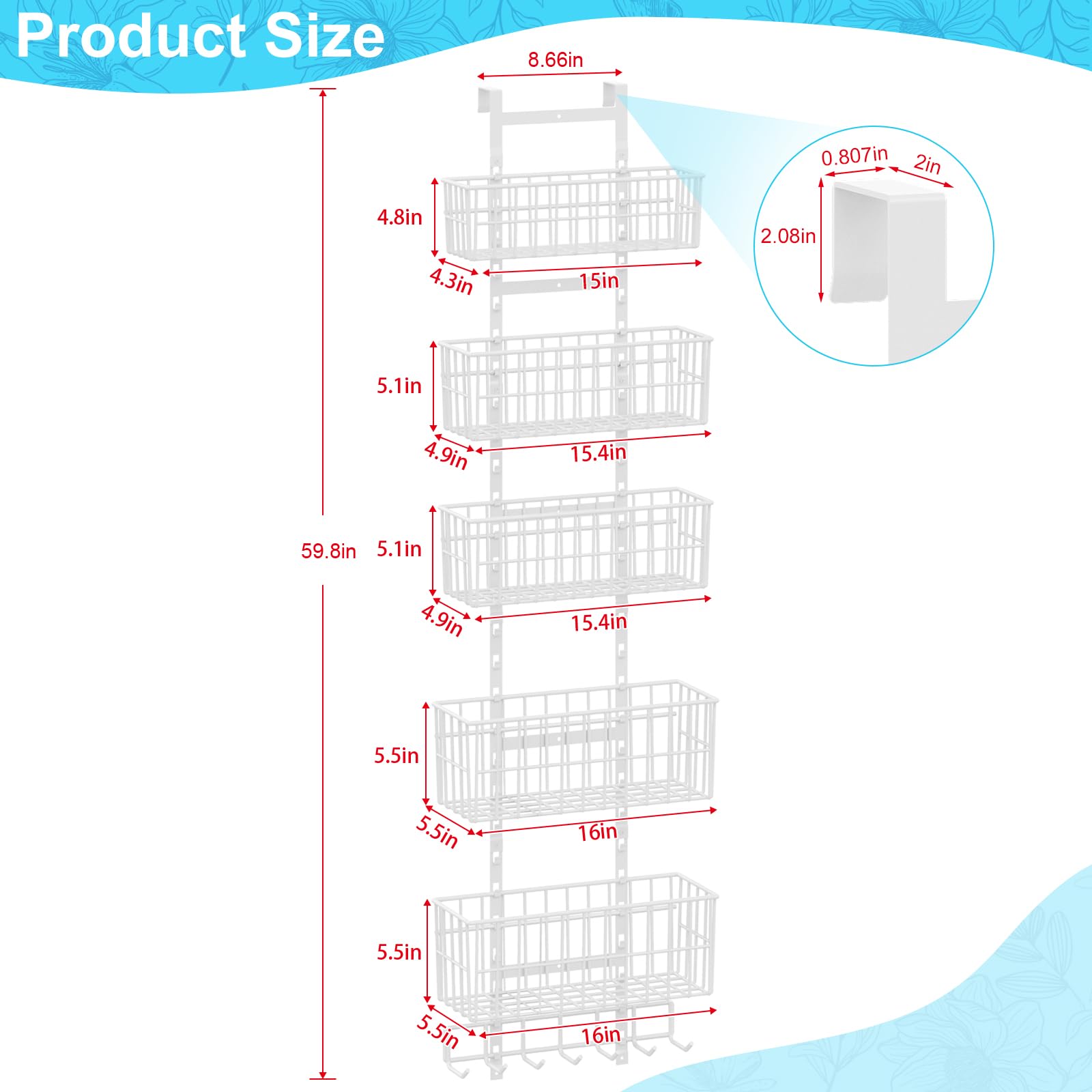 Hongtamoya door-hanging storage displaying kitchen spices neatly