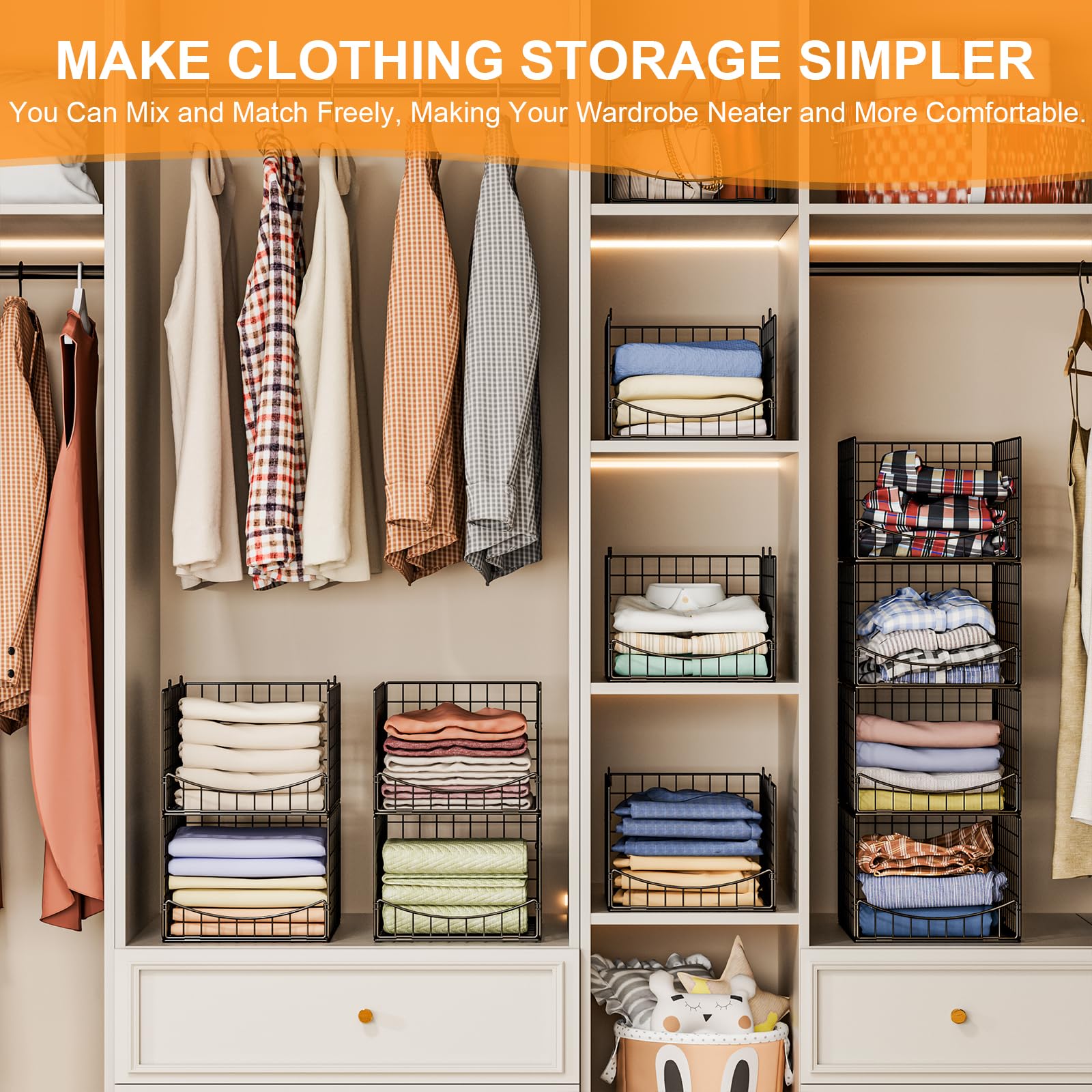 Hongtamoya foldable closet storage drawer for easy cleaning and compact storage.