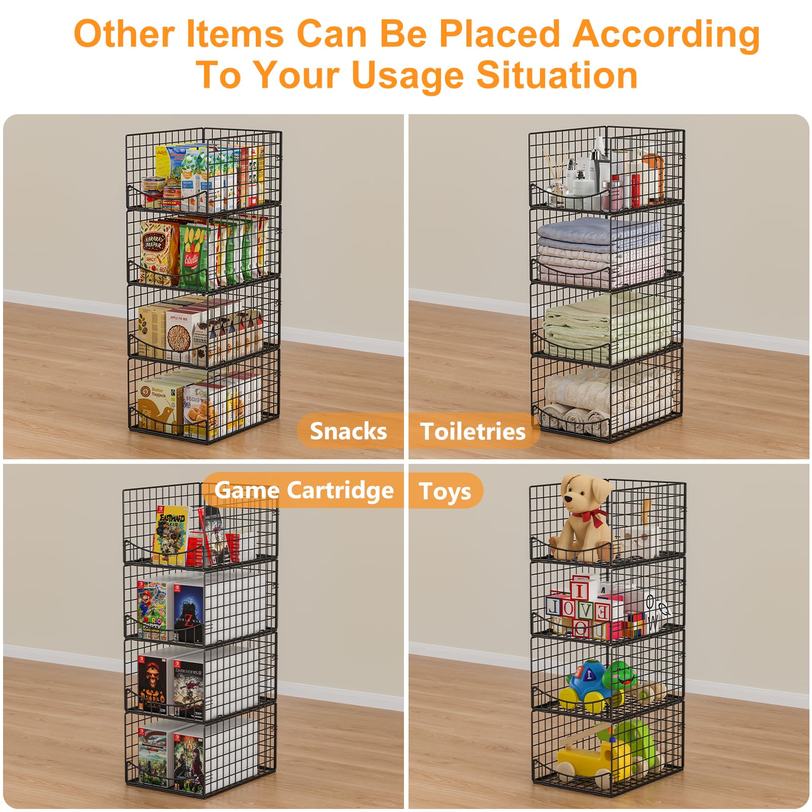 Hongtamoya foldable baskets simplify storage when not in use.