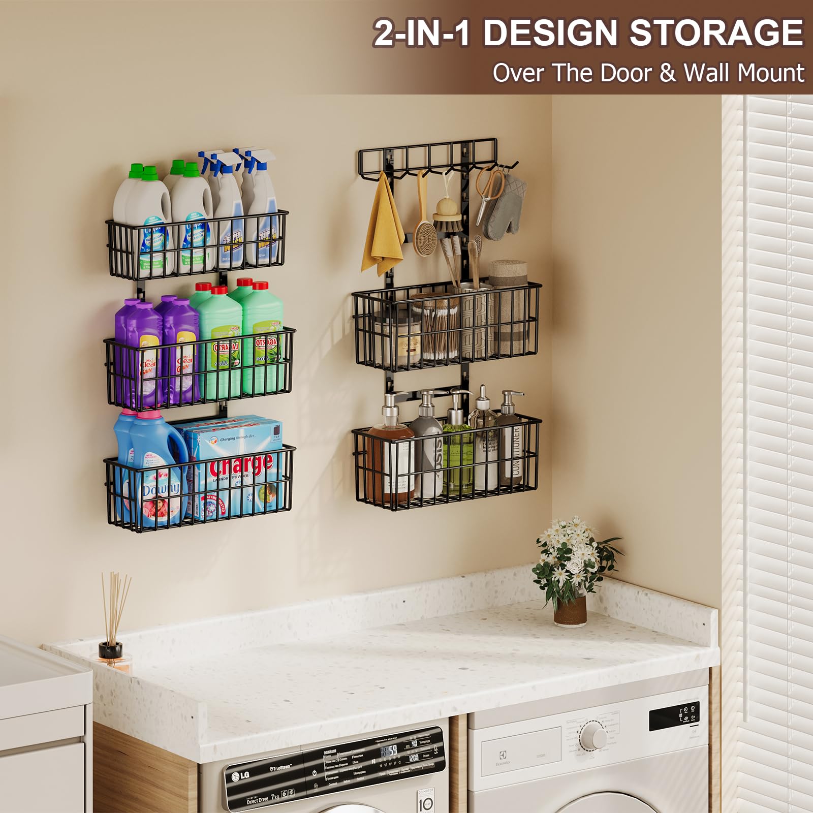 Hongtamoya heavy-duty steel wire frame supports up to 50 lbs per shelf