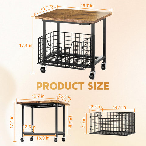 Hongtamoya mini fridge stand with wheels, heavy-duty frame supports 300 lbs