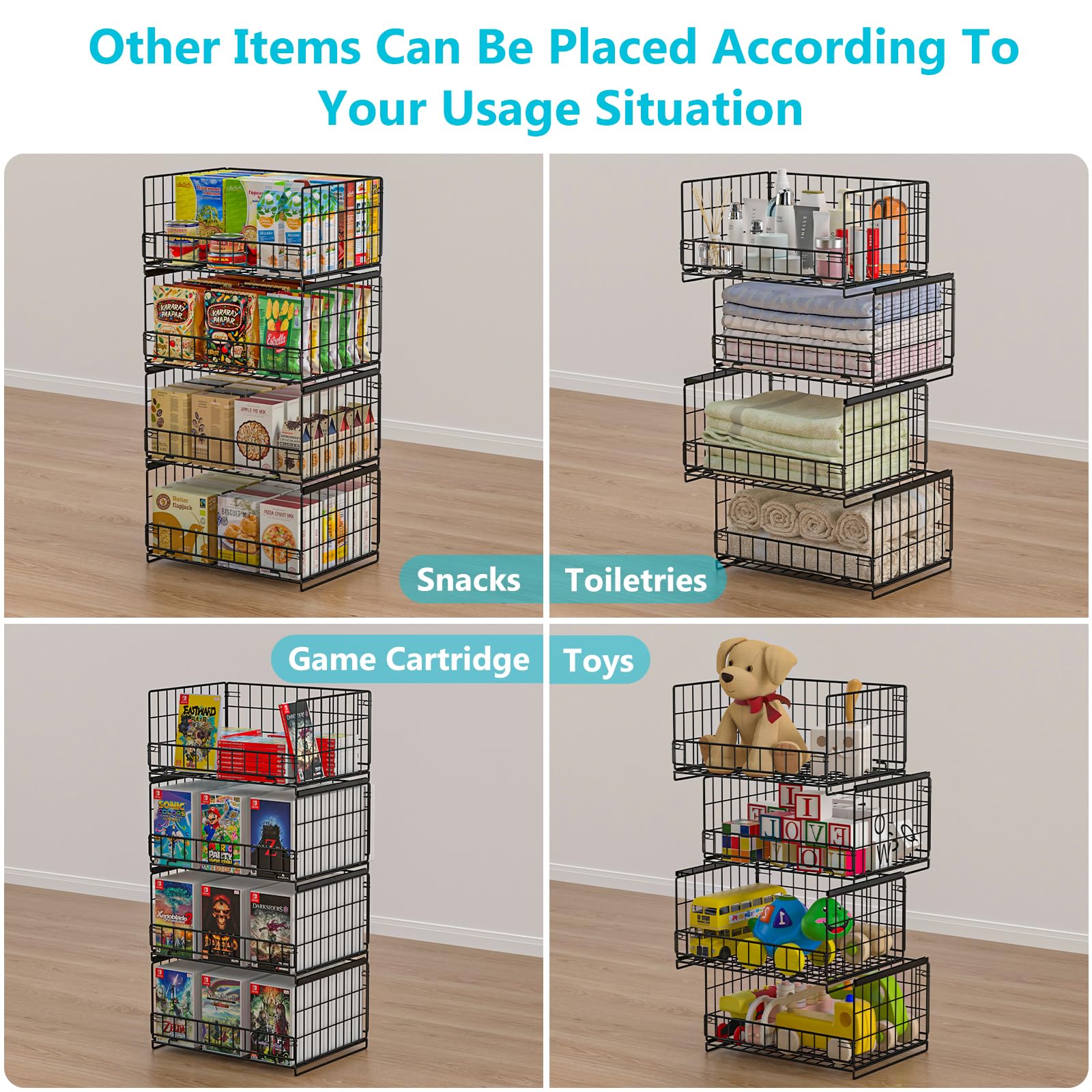 Hongtamoya multi-purpose storage bin ideal for snacks, office supplies, and more.