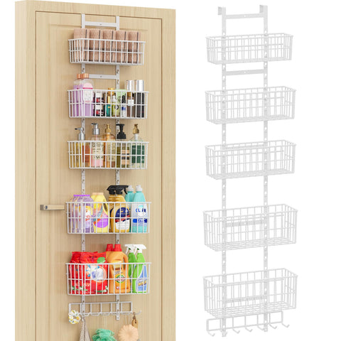 Hongtamoya over-the-door organizer with five baskets for tidy entryways