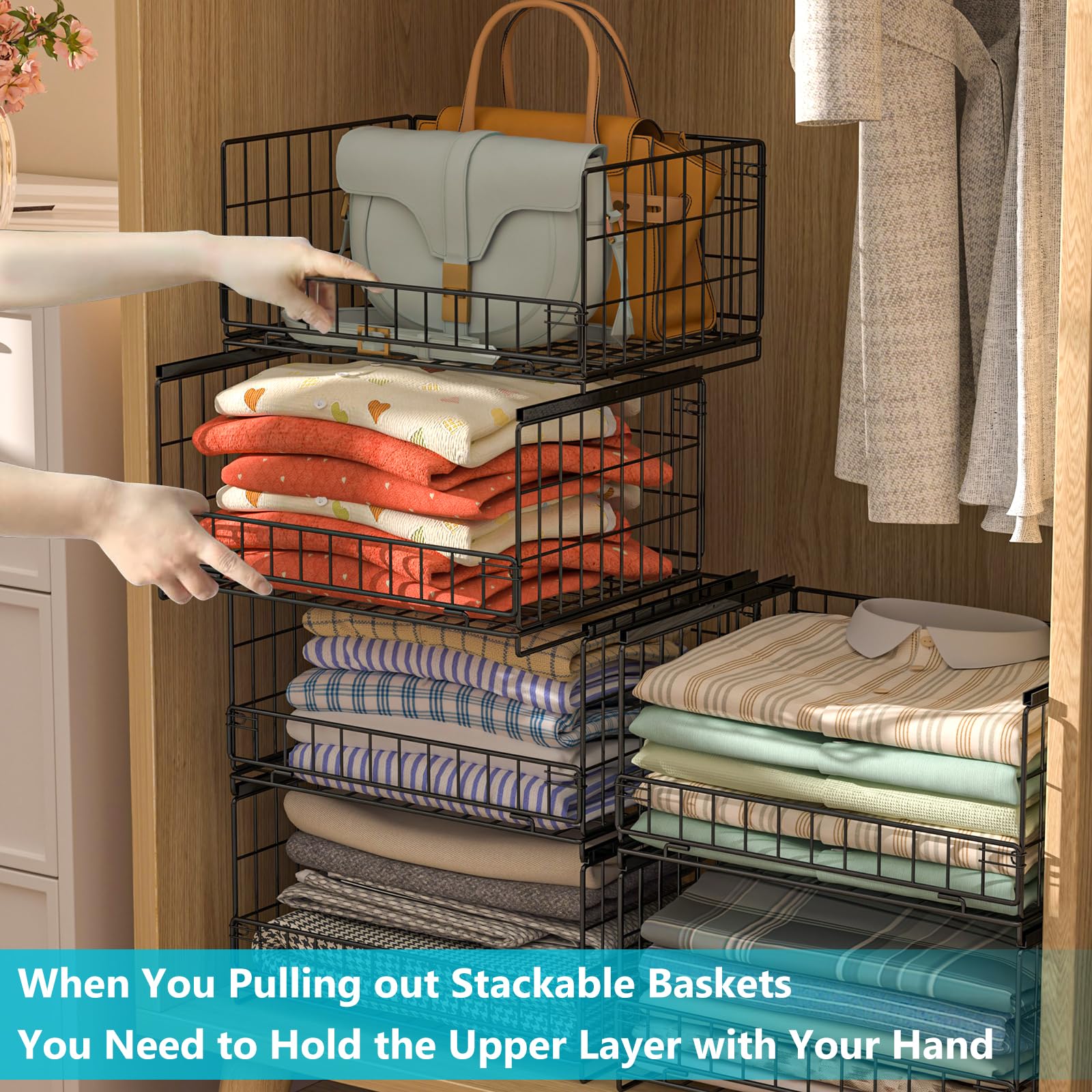 Hongtamoya slide rails design prevents tipping while easy to pull out baskets.