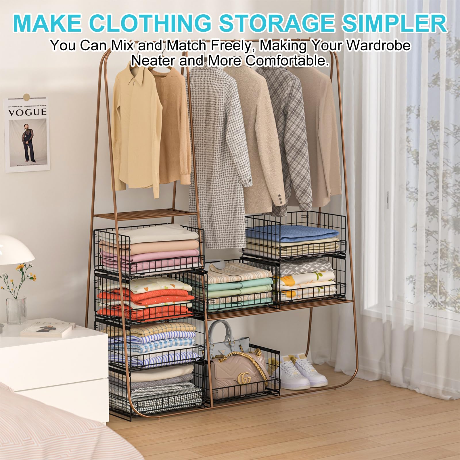 Hongtamoya space-saving storage for wardrobe and kitchen organization versatility.