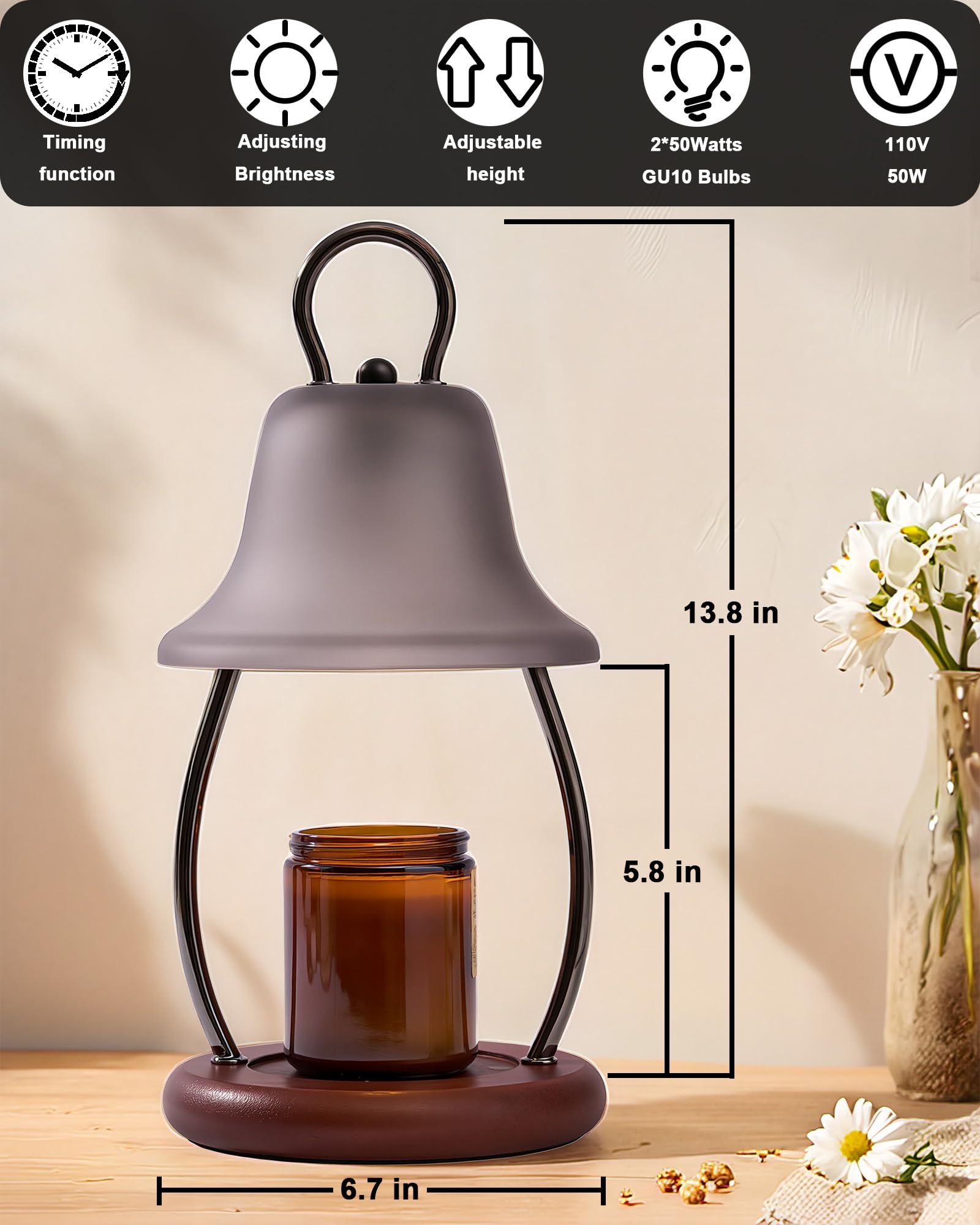 HONGZZI candle warmer lamp black finish in modern home setting