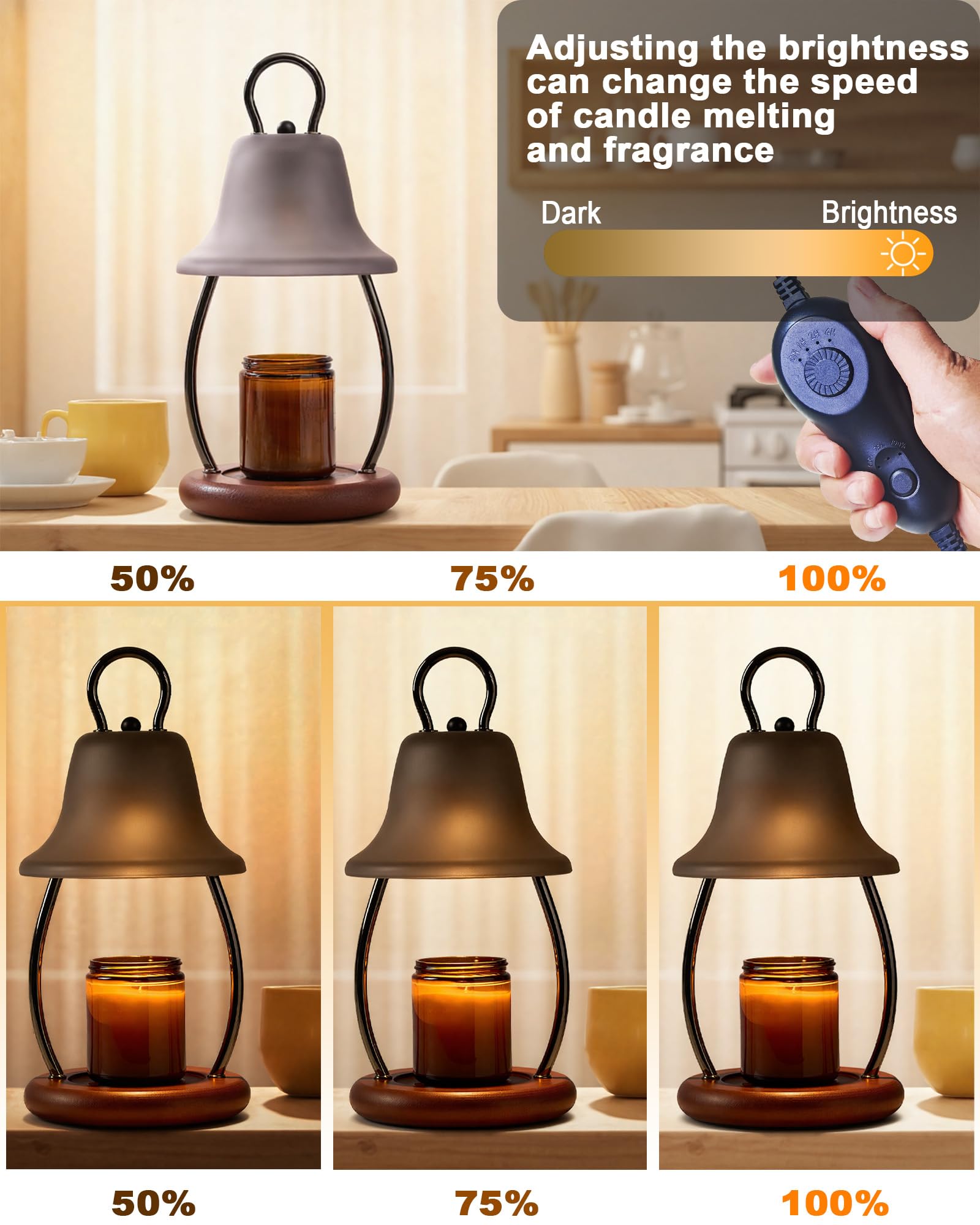 HONGZZI candle warmer lamp brightness-control to set the mood