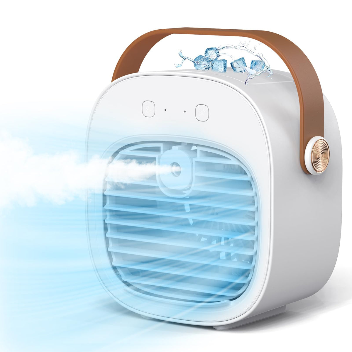 Honiitaa portable air conditioner cooling a desk space with a compact green design.