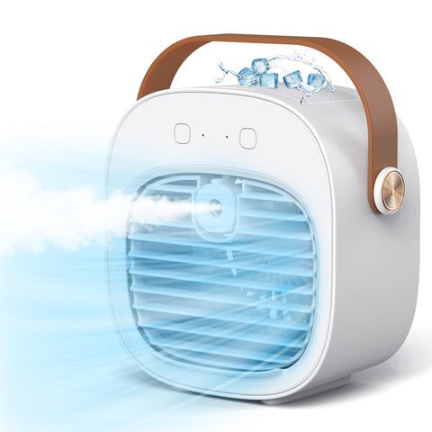 Honiitaa portable air conditioner cooling a desk space with a compact green design.