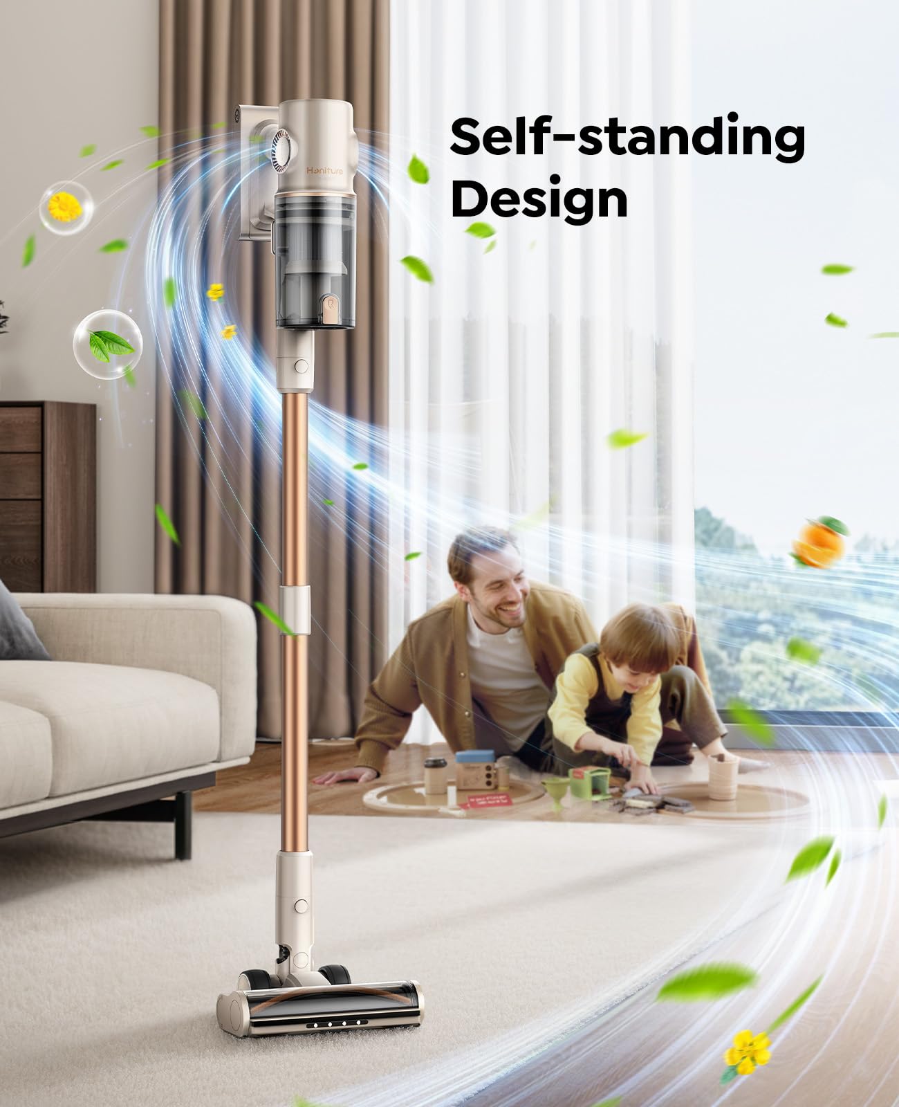 Honiture Clean P7 Pro's 8-inch crevice tool reaches narrow gaps.