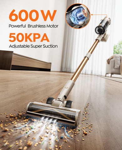 Honiture Clean P7 Pro removes pet hair from sofa surfaces efficiently.