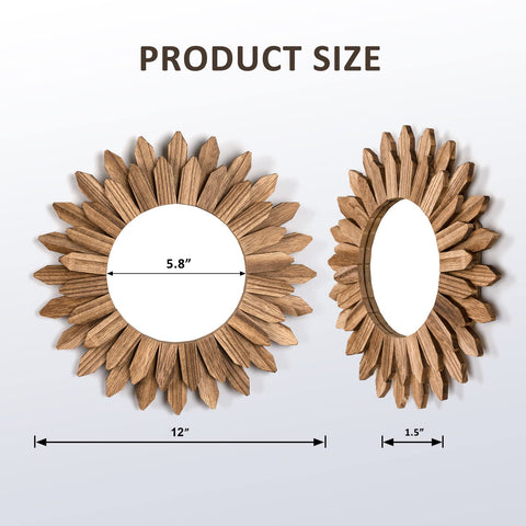 Honiway easy-hang 12-inch wall mirror includes hardware for quick mounting.