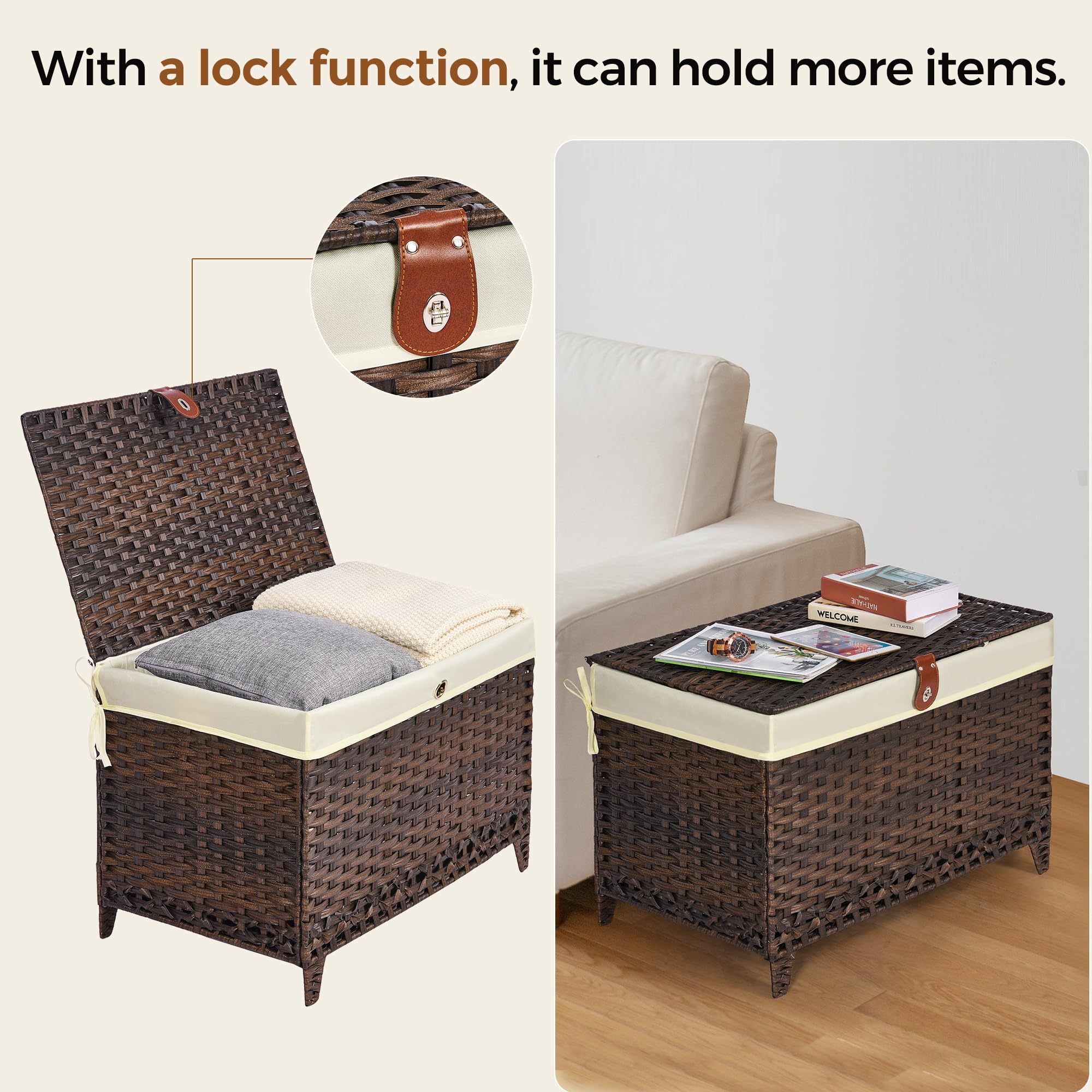 Honjourai removable liner bag with 600D Oxford fabric for easy cleaning and secure storage.
