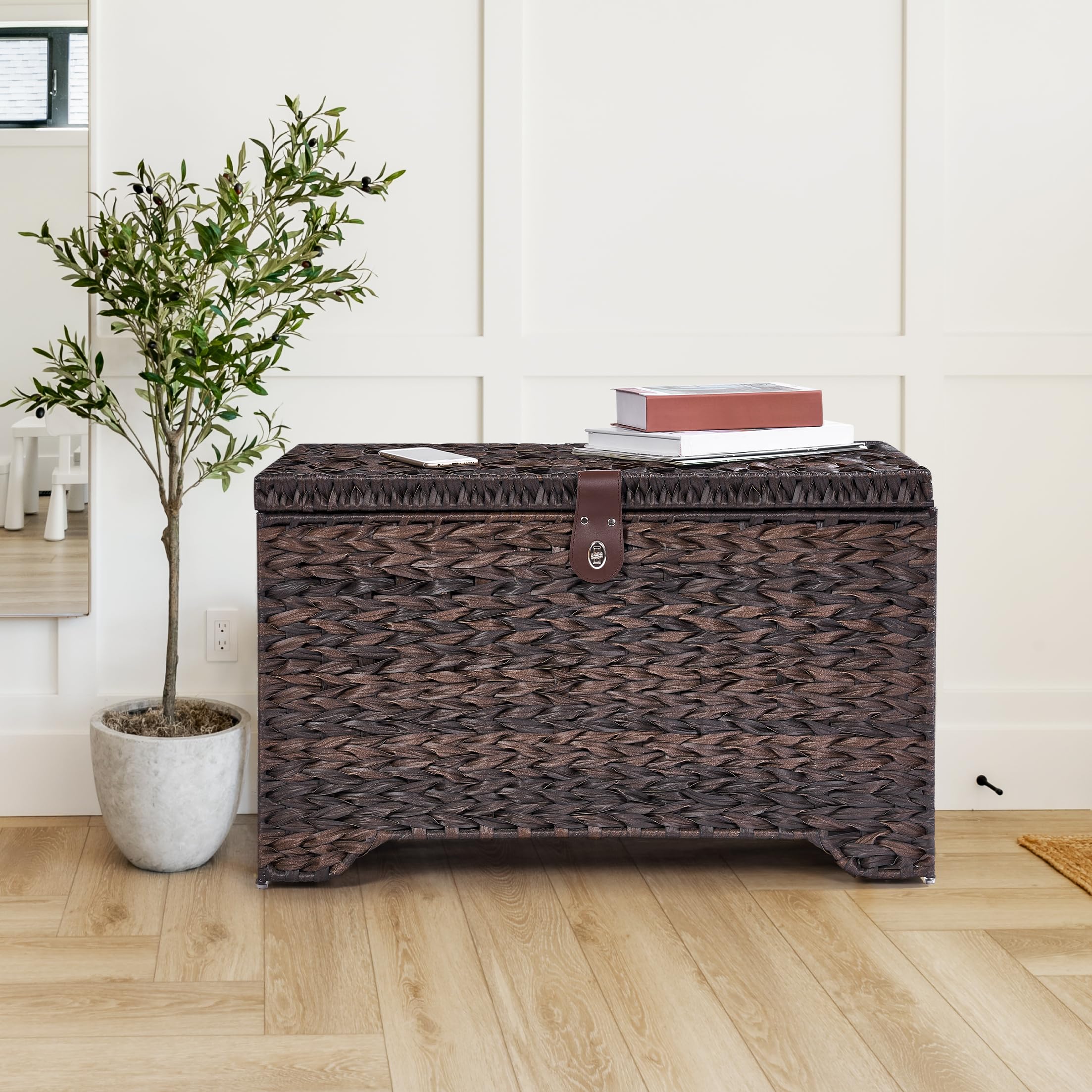 Honjourai storage basket in a bedroom setup for neat organization.